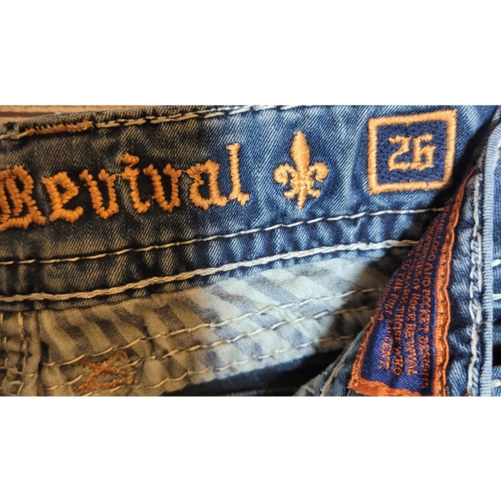 Rock Revival Women’s AIDA Skinny Jeans Low Rise Denim Rhinestone Dark Wash 26 - Picture 7 of 14